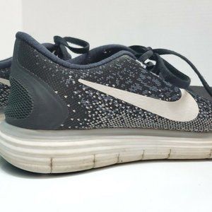 Nike Womens Free RN Distance 827116-010 Black White Running Shoes Lace Up Size 8
